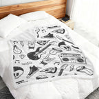 Rock Music - Double-Layer Fleece Blanket 51"x59"