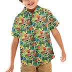 Tropical Comic Book Style Junior Kids Hawaiian Shirt