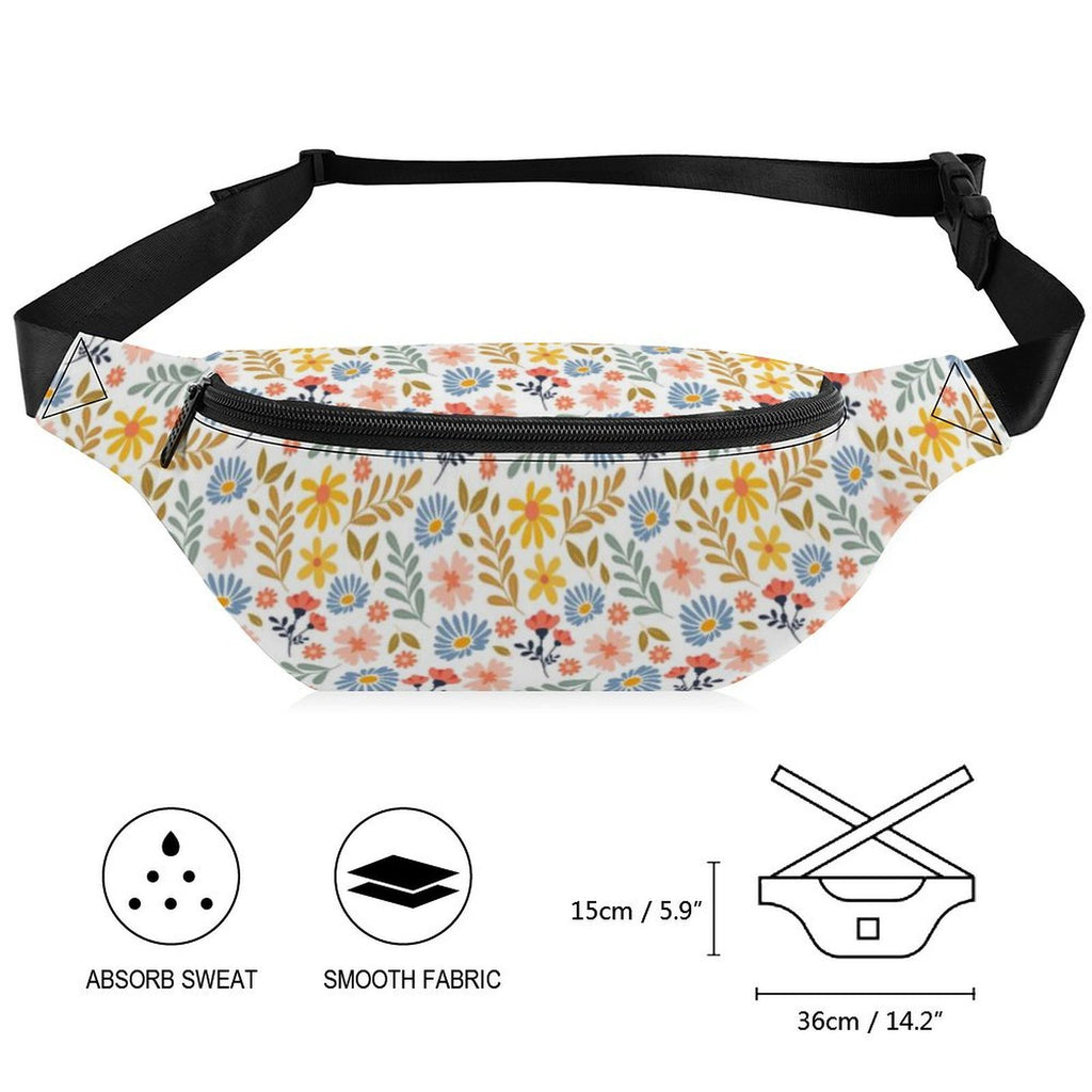 Boho Flowers And Leaves - Bum Bag / Fanny Pack