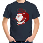 Santa Ho Ho Holidays, Christmas - Kids Youth T-Shirt Navy Kids Christmas T-shirt Christmas Printed In Australia