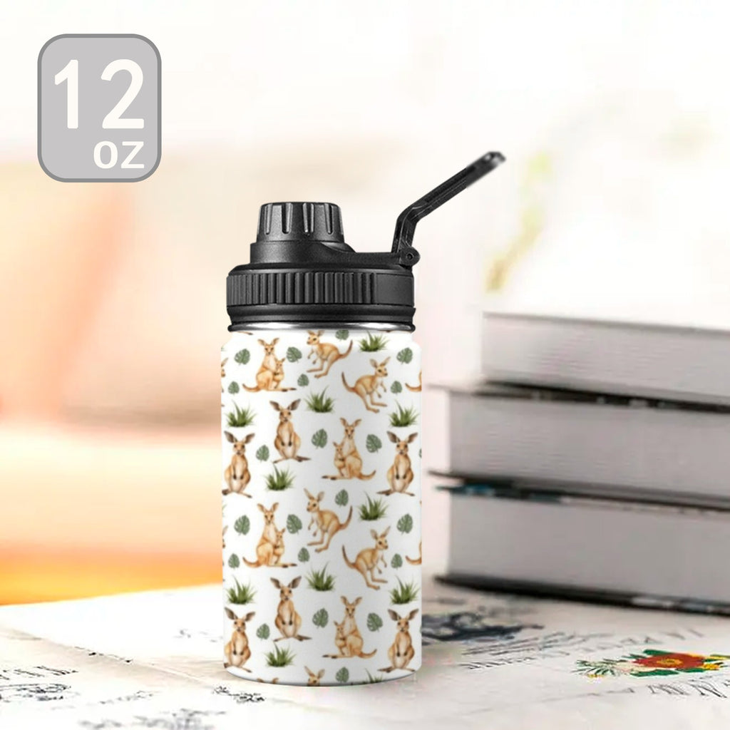 Kangaroos Kids Water Bottle with Chug Lid (12 oz) Kids Water Bottle with Chug Lid animal Australia Printed Offshore