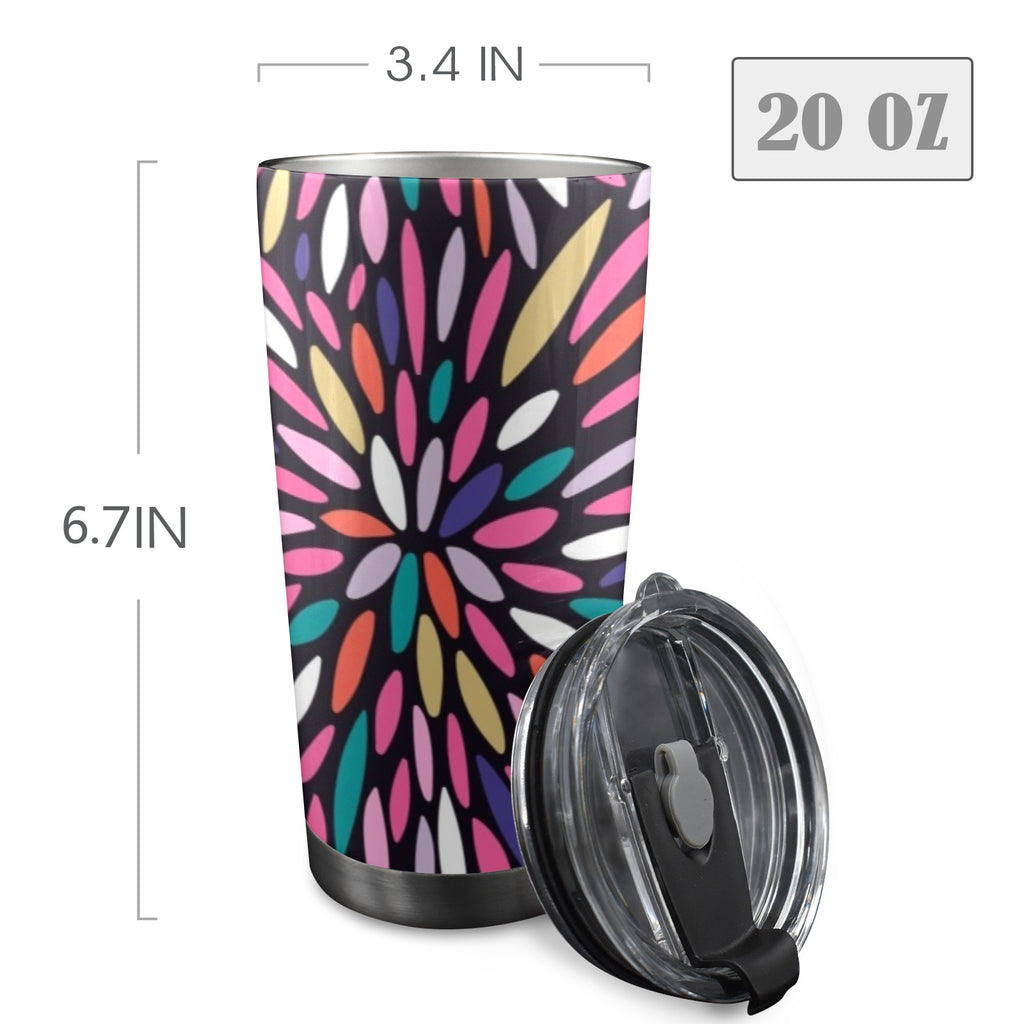 Colour Burst - 20oz Mobile Tumbler with Lid (Black Lock) 20oz Travel Mug Printed Offshore
