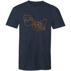 Barista Pouring Coffee - Mens T-Shirt Navy Mens T-shirt Coffee Printed In Australia