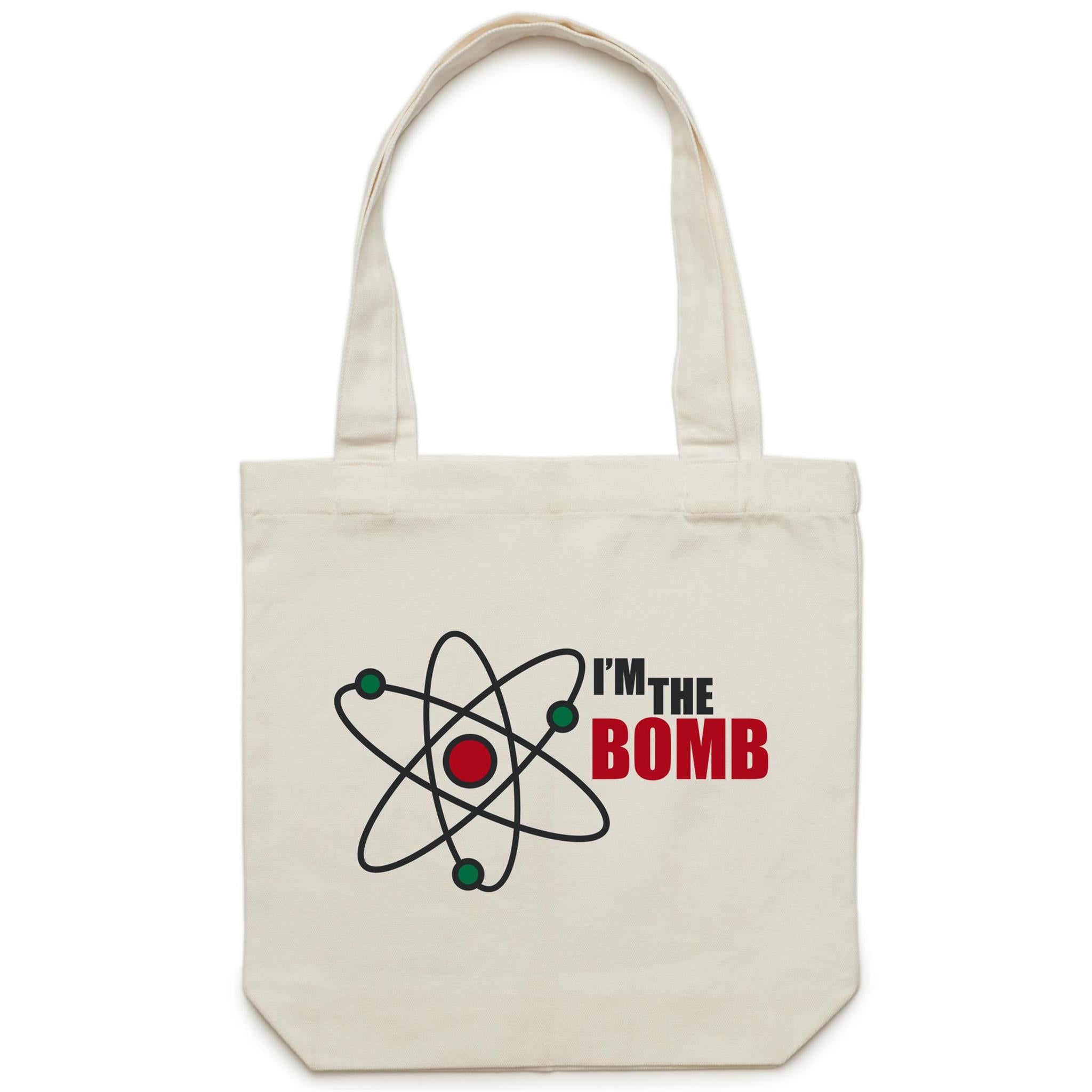 I'm The Bomb, Atom - Canvas Tote Bag Cream One Size Tote Bag Printed In Australia
