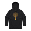 Music Tree - Womens Hoodie Black Womens Hoodie Music Printed In Australia