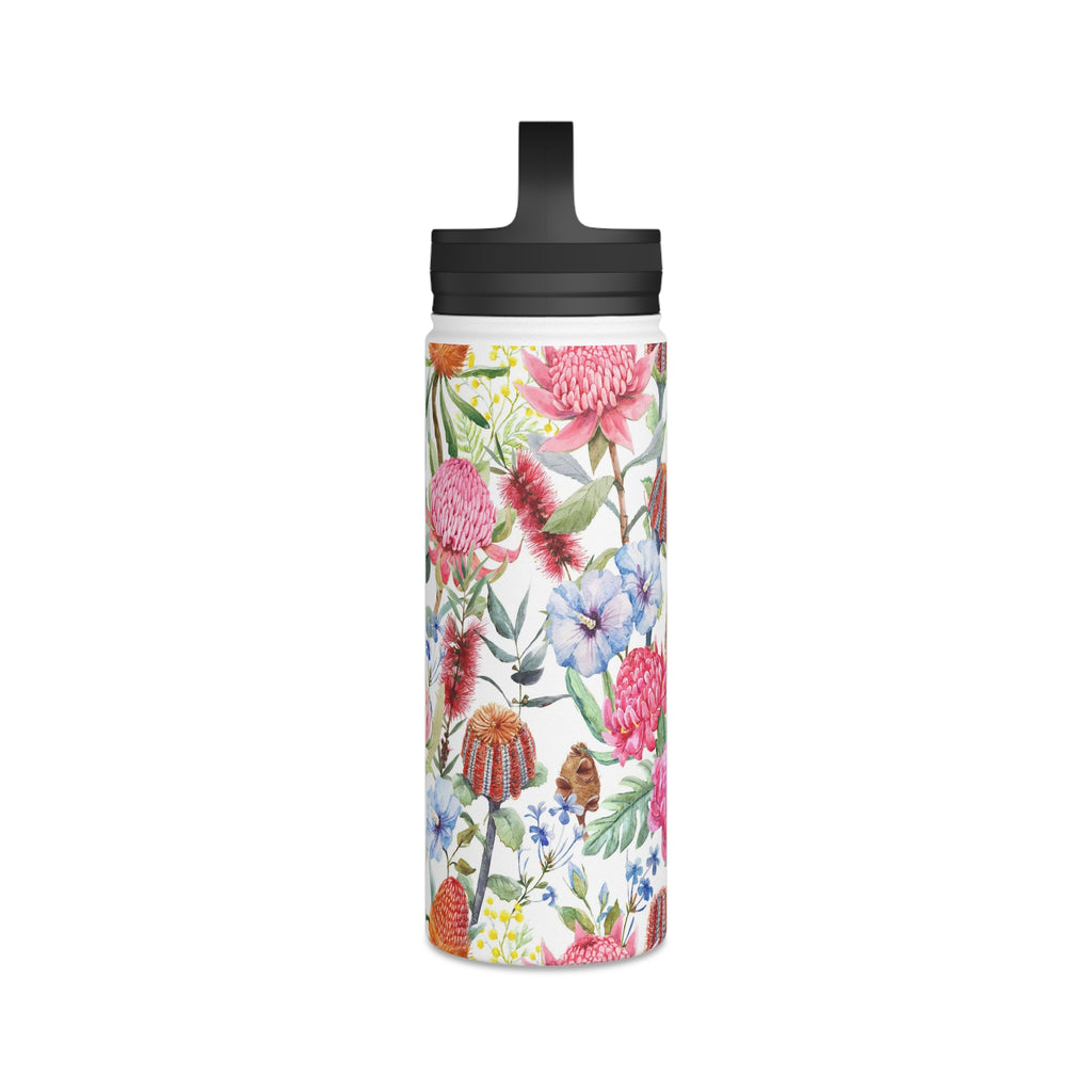 Australian Native Flowers Stainless Steel Water Bottle, Handle Lid Stainless Steel Water Bottle With Handle Lid Globally Fulfilled Plants