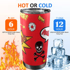 Comic Book Red - 20oz Mobile Tumbler with Lid (Black Lock) 20oz Travel Mug comic Printed Offshore