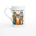 Where Is My Coffee, Cranky Cats - White 10oz Porcelain Slim Mug Default Title Porcelain Mug animal Coffee Globally Fulfilled