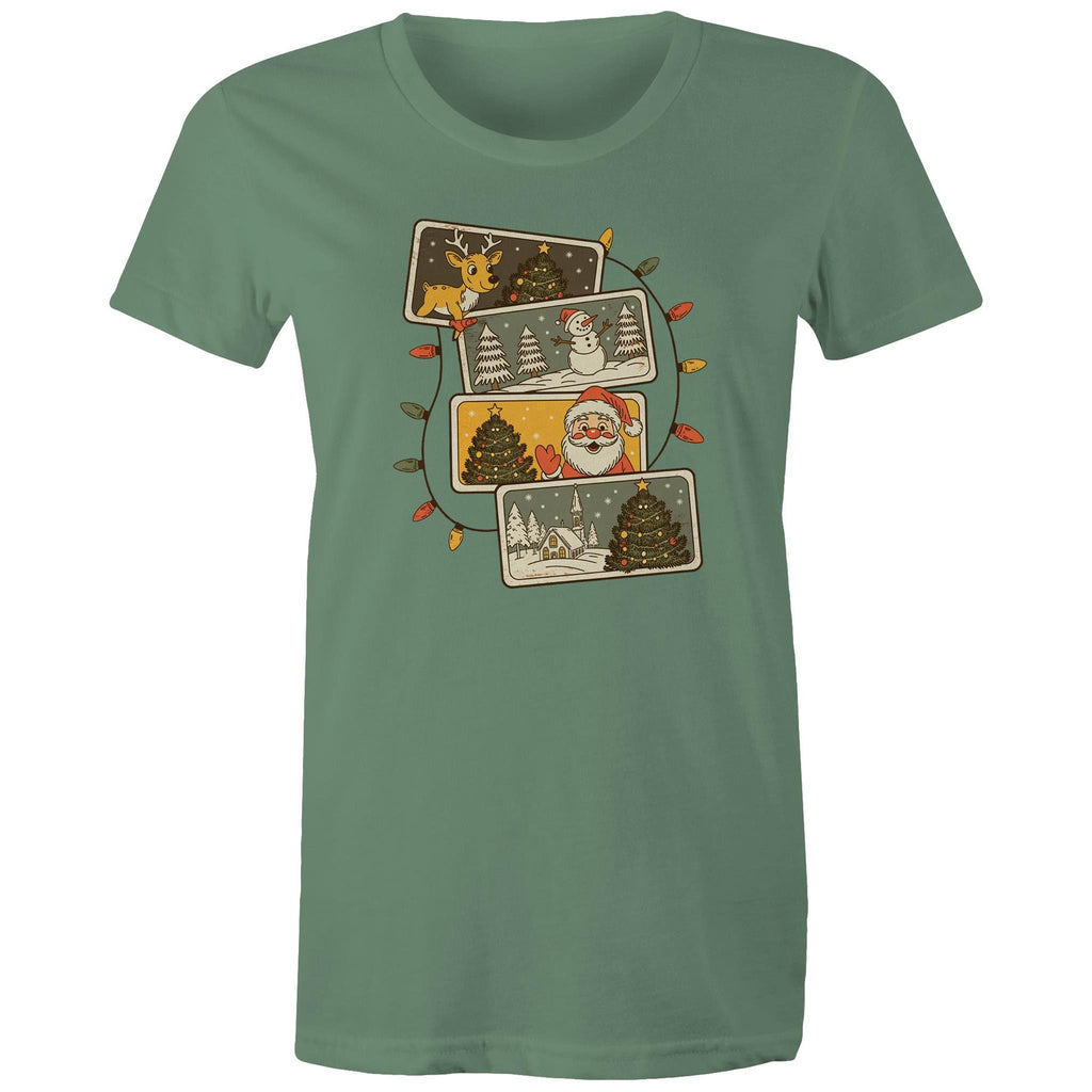 Retro Christmas Cards - Womens T-shirt