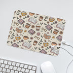Books And Coffee - Leather Mouse Pad Leather Mouse Pad Coffee Printed Offshore Reading