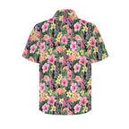 Flamingo Jungle Men's Short Sleeve Hawaiian Shirt Men's Hawaiian Shirt (New) animal Plants Printed Offshore