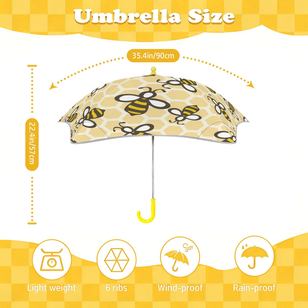 Cute Cartoon Bees Kids Safe Round Corner Umbrella Kids Safe Round Corner Umbrella animal Printed Offshore