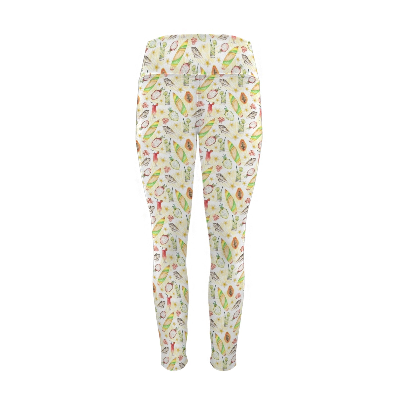 Tropical Surf Women's High Waist Pockets Yoga Leggings Women's High Waist Pockets Yoga Leggings Printed Offshore Surf