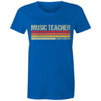 Music Teacher, Limited Edition - Womens T-shirt Bright Royal Womens T-shirt Music Printed In Australia Teacher
