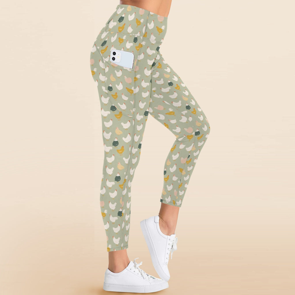 Chicken Life Women's High Waist Pockets Yoga Leggings Women's High Waist Pockets Yoga Leggings animal Printed Offshore