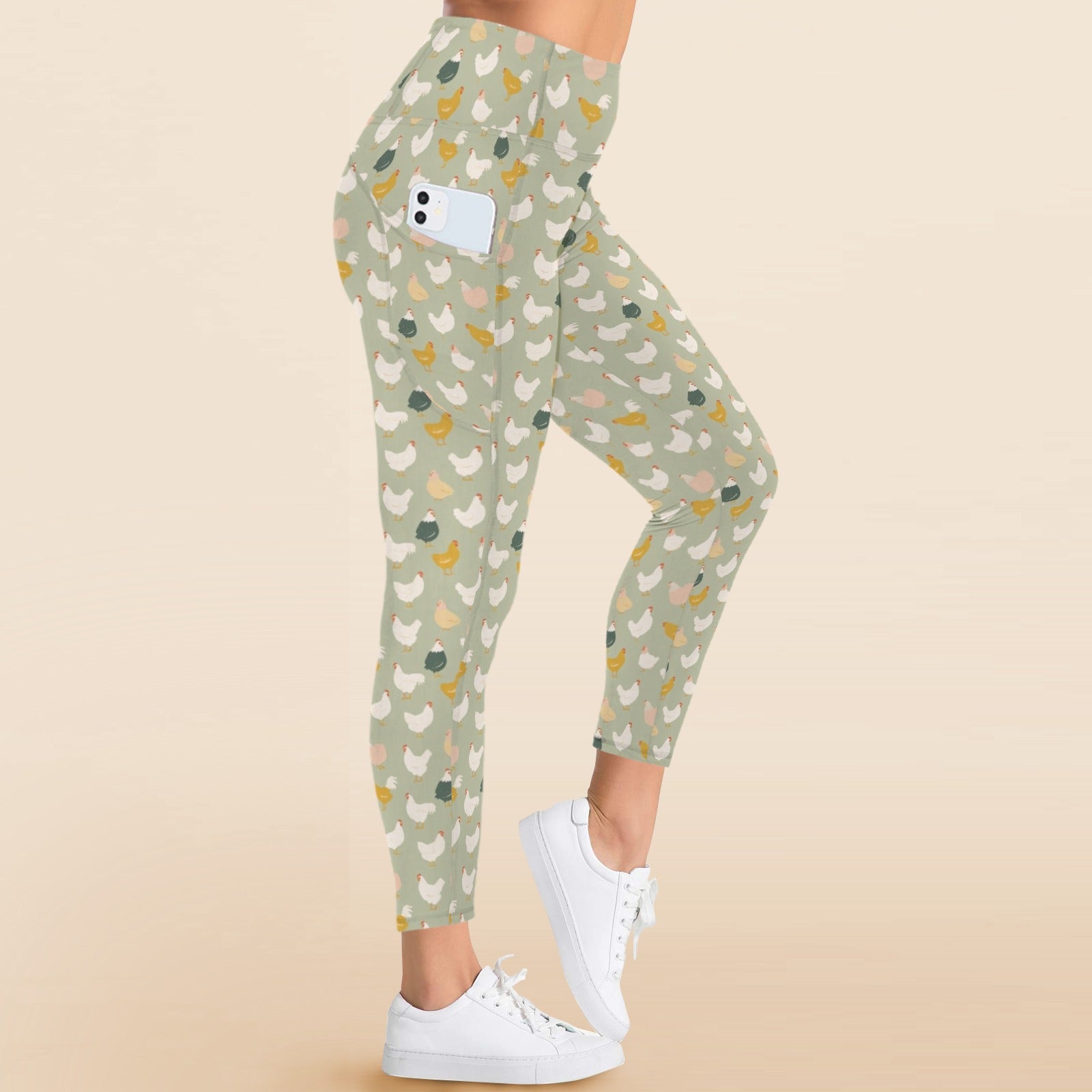 Chicken Life Women's High Waist Pockets Yoga Leggings Women's High Waist Pockets Yoga Leggings animal Printed Offshore