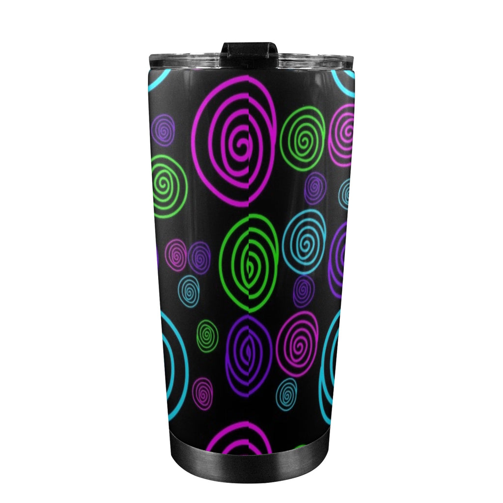 Neon Swirl - 20oz Mobile Tumbler with Lid (Black Lock)