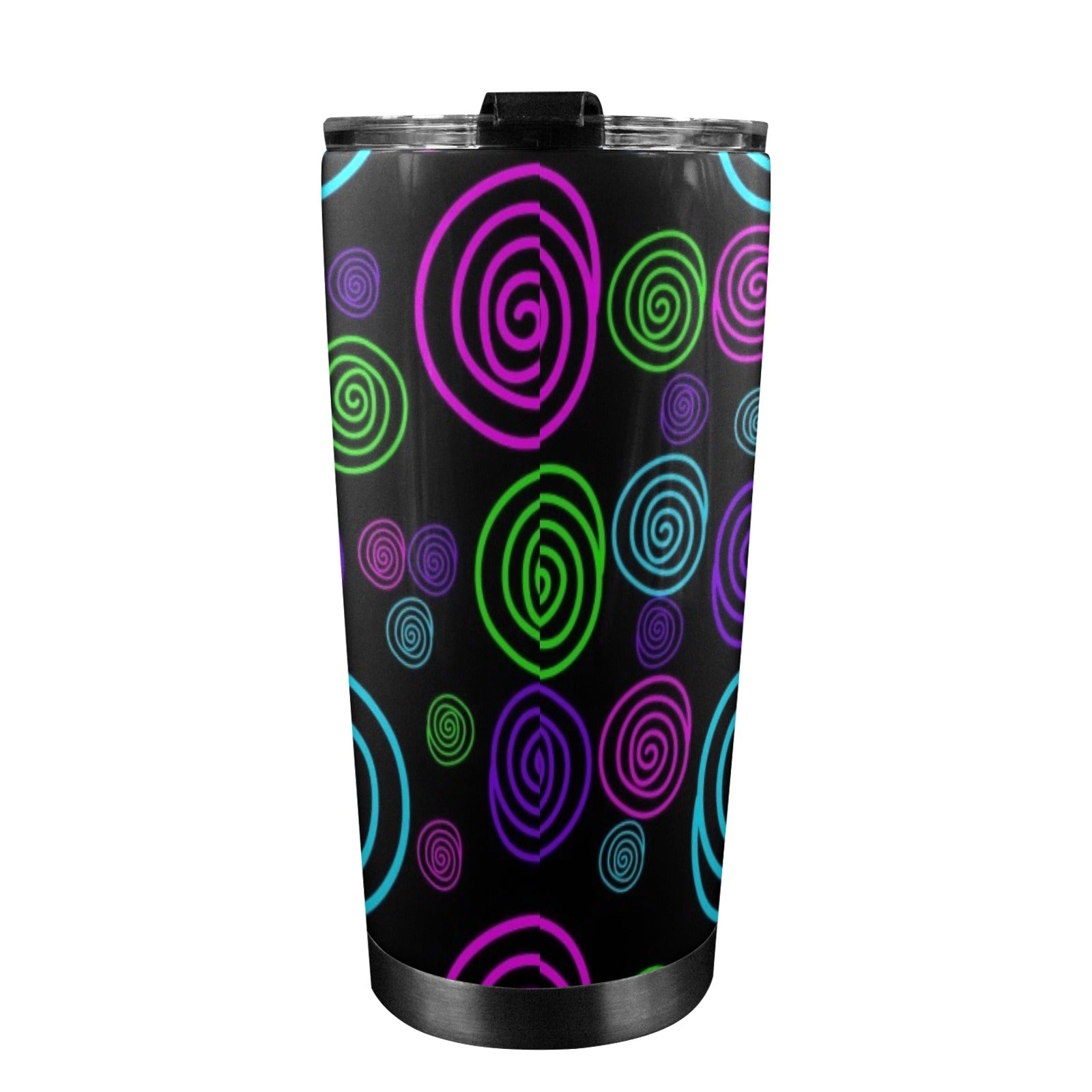 Neon Swirl - 20oz Mobile Tumbler with Lid (Black Lock)