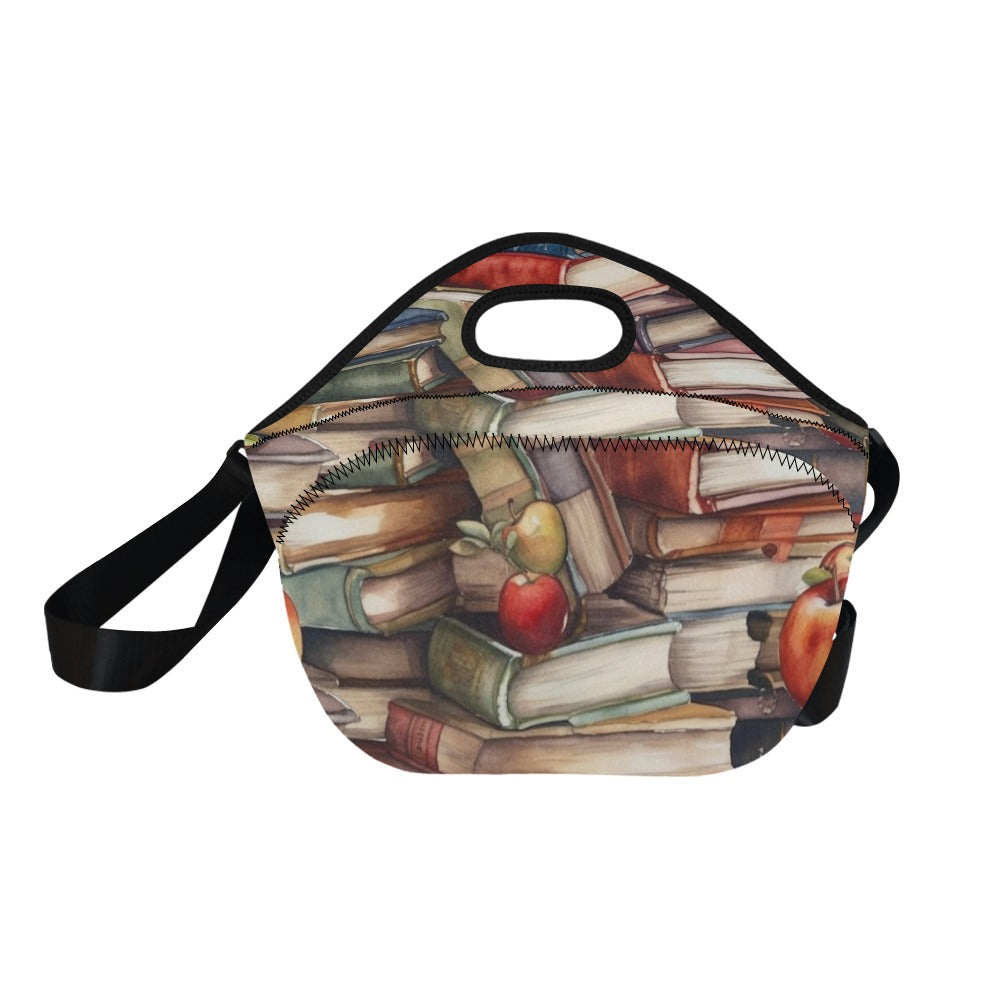 Watercolour Books - Neoprene Lunch Bag/Large (Model 1669) Neoprene Lunch Bag Printed Offshore Reading