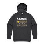 Adulting, One Star - Mens Hoodie Asphalt Marle Mens Hoodie Printed In Australia