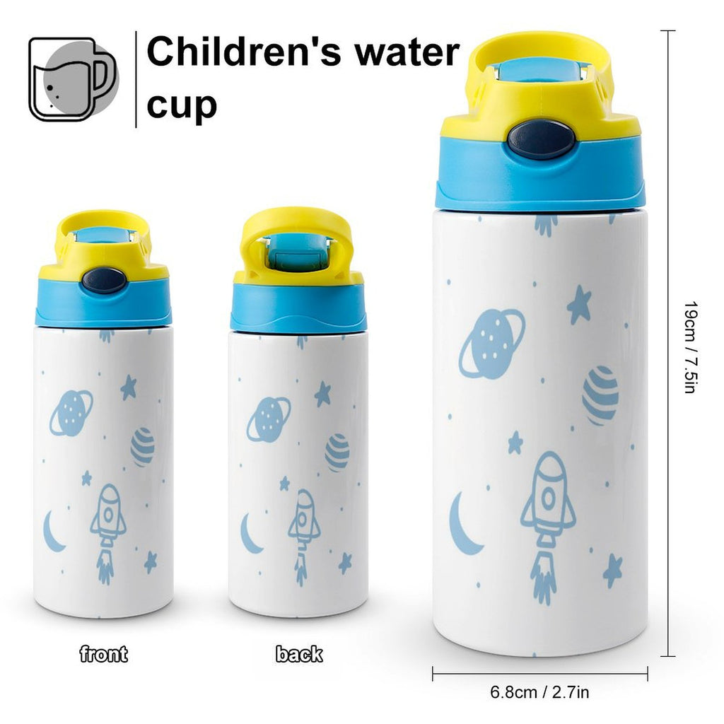 Blue Space - Little Kids Water Bottle Little Kids Water Bottle Printed Offshore Space