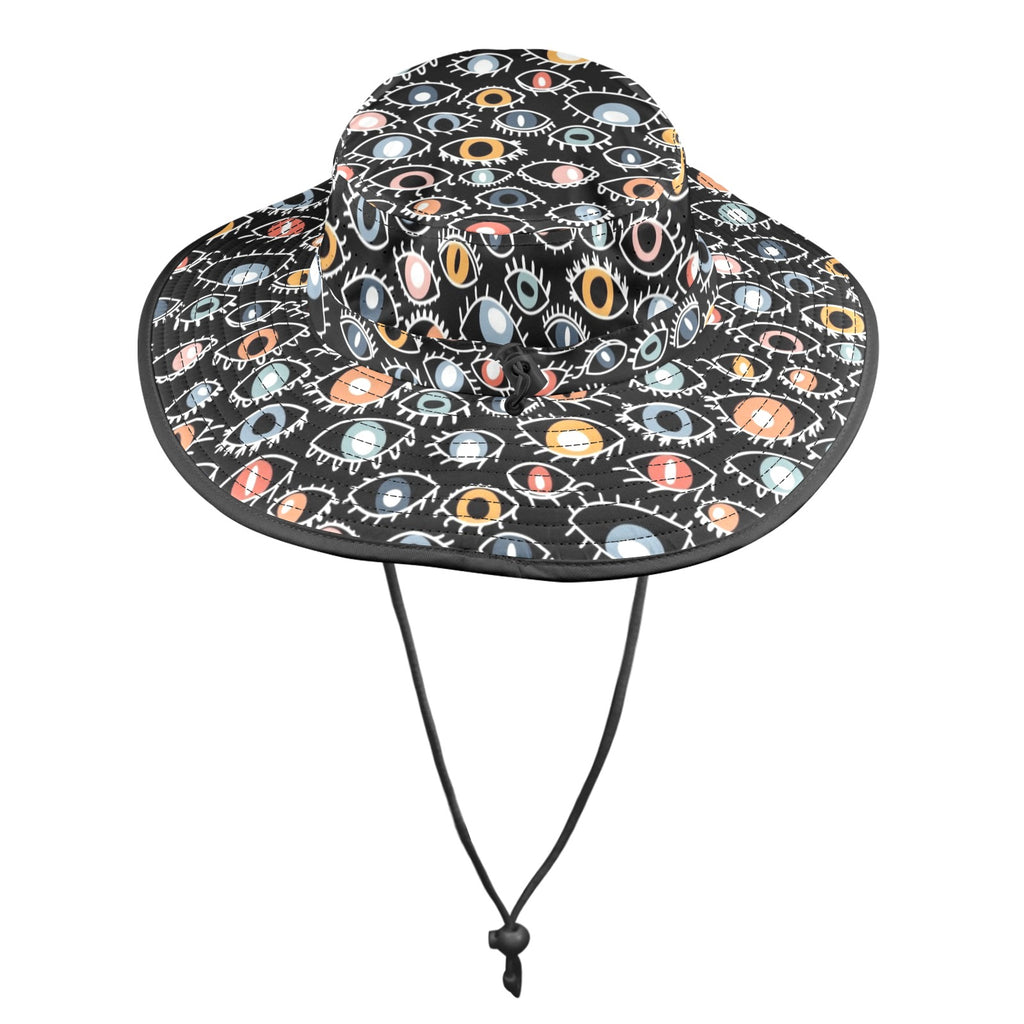 Eyes On Black Wide Brim Bucket Hat Wide Brim Bucket Hat Printed Offshore