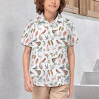 Birds Of A Feather Kids Youth Short Sleeve Button Up Shirt