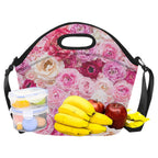 Pink Flowers - Neoprene Lunch Bag Neoprene Lunch Bag Printed Offshore