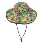 Tropical Comic Book Style Wide Brim Bucket Hat Wide Brim Bucket Hat comic Plants Printed Offshore