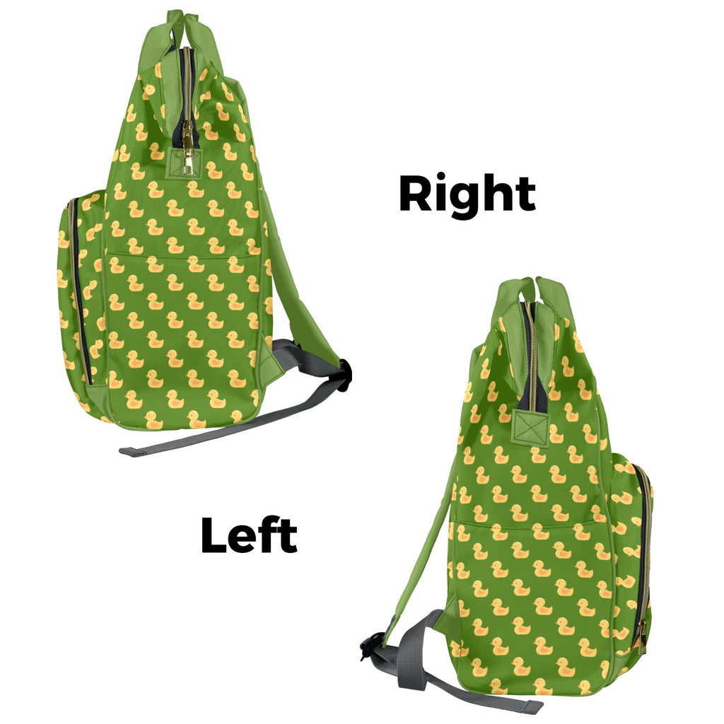 Rubber Ducks On Green Multi-Function Backpack, Nappy / Diaper Bag Multi-function Backpack, Nappy / Diaper Bag animal Printed Offshore