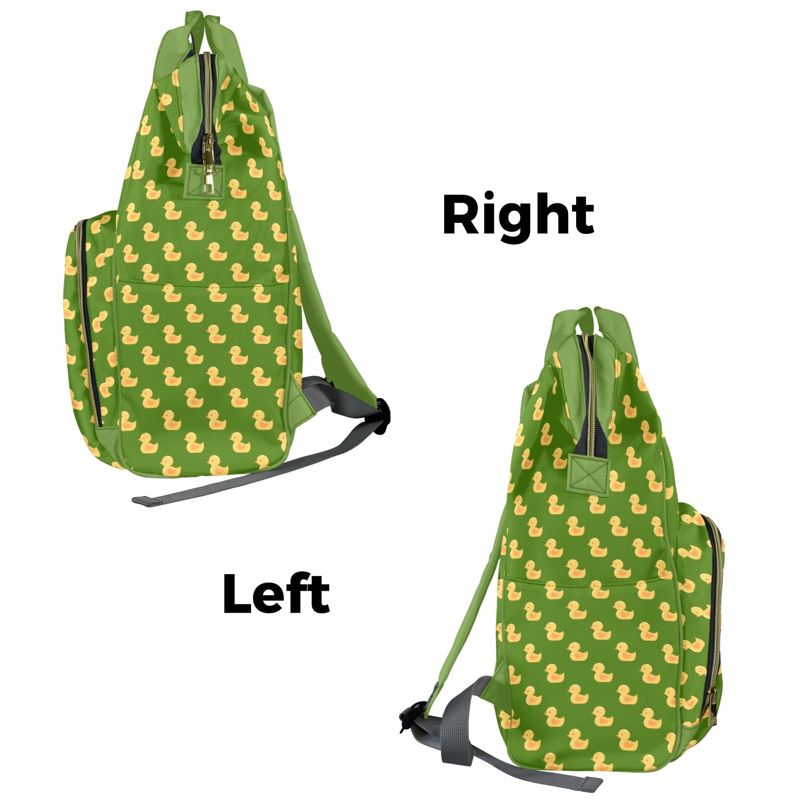 Rubber Ducks On Green Multi-Function Backpack, Nappy / Diaper Bag Multi-function Backpack, Nappy / Diaper Bag animal Printed Offshore