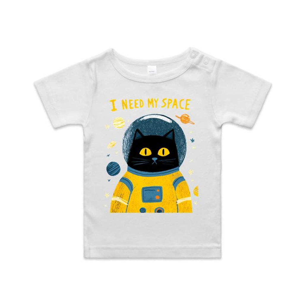 I Need My Space, Cat Astronaut - Baby T-shirt White