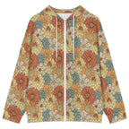 Vintage Retro Floral Women's Full-Zip Hoodie