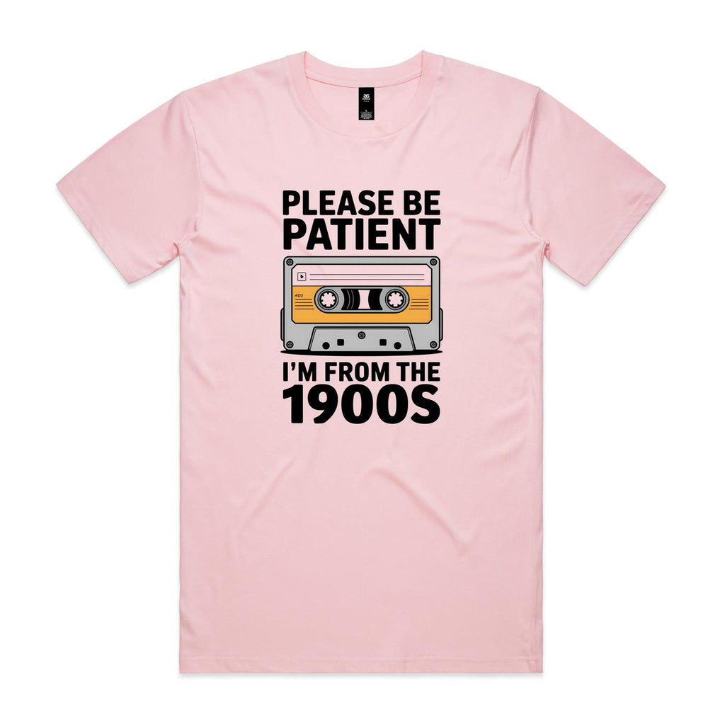 Please Be Patient, I'm From The 1900's Men's AS Colour T-shirt Pink Mens T-shirt Music Printed In Australia