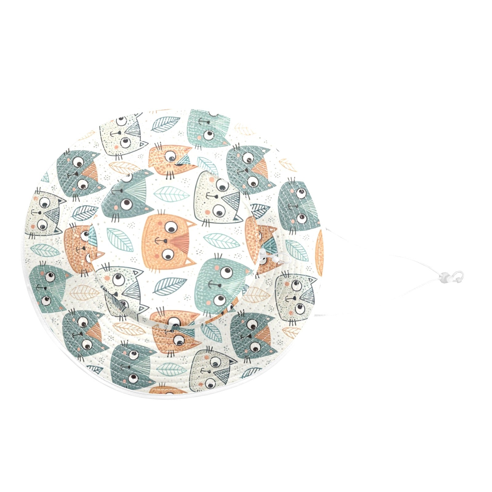 Cute Cat Faces Wide Brim Bucket Hat Wide Brim Bucket Hat animal Printed Offshore