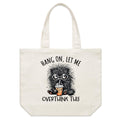 Frazzled Cat, Hang On Let Me Overthink This Shoulder Canvas Tote Bag Default Title Large Tote Bag animal Printed In Australia