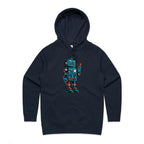 Robot - Womens Hoodie Navy Womens Hoodie Printed In Australia Sci Fi