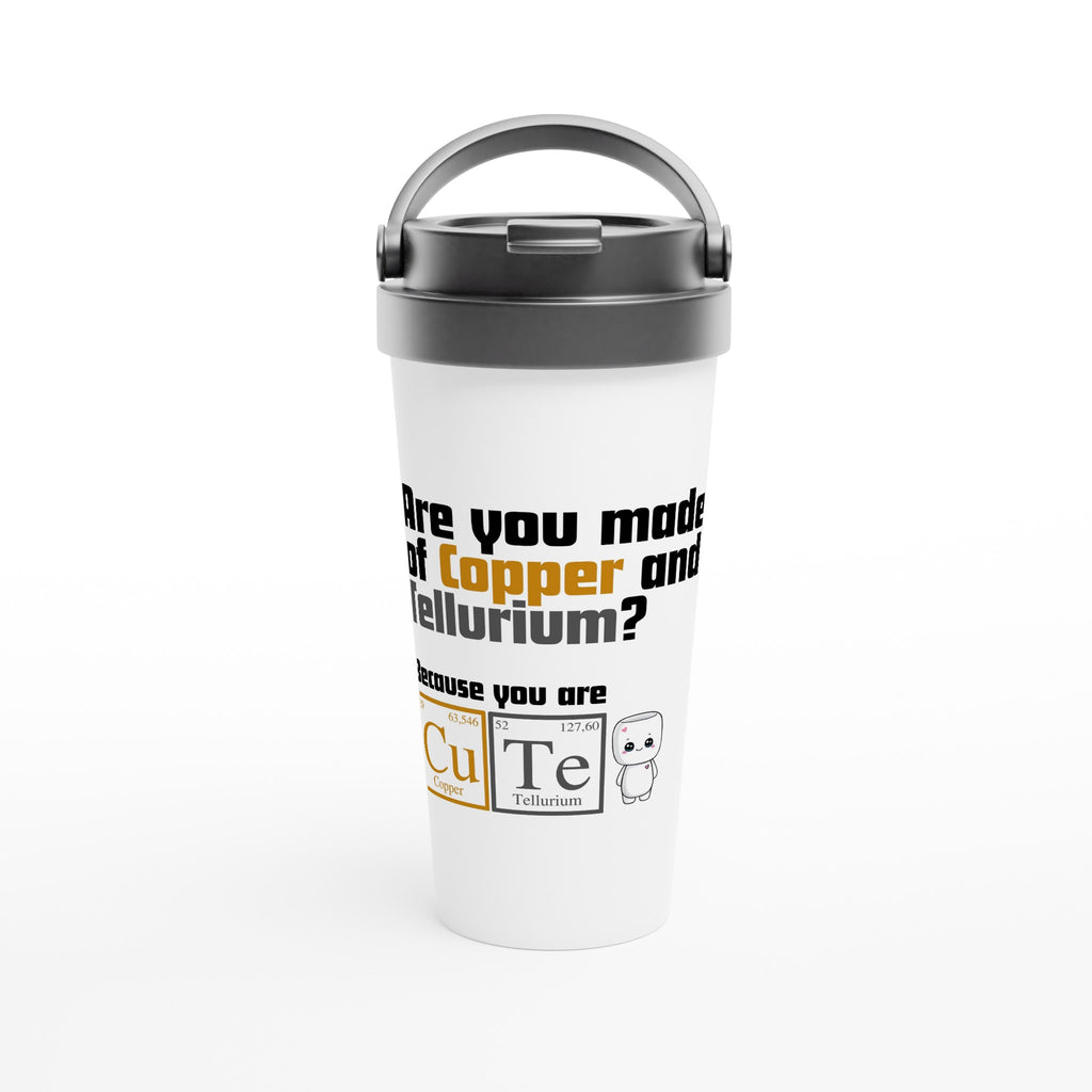 You Are Cute, Periodic Table - White 15oz Stainless Steel Travel Mug Default Title Travel Mug Globally Fulfilled Science
