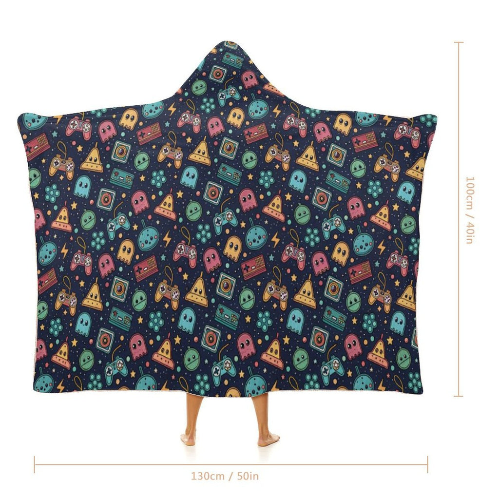 Video Game Kids Hooded Blanket 100cm x 130cm