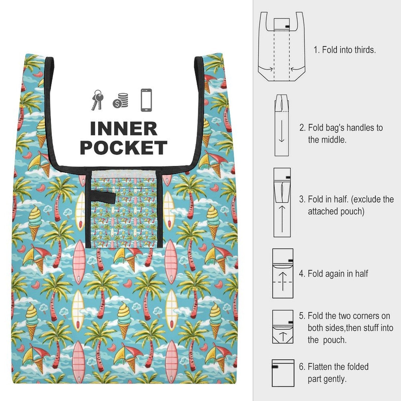 Summer Surf Foldable Shopping Bag