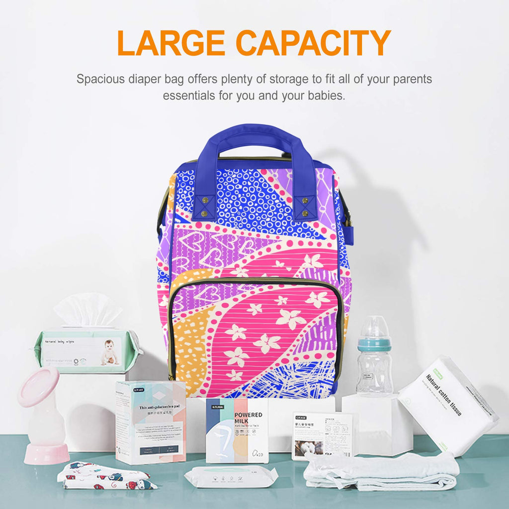 Pink Swirl - Multi-Function Backpack, Nappy / Diaper Bag