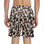 Tulips Men's Mid-Length Beach Shorts Men's Mid-Length Beach Shorts Plants Printed Offshore