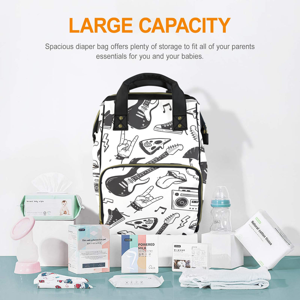 Rock Music - Multi-Function Backpack, Nappy / Diaper Bag