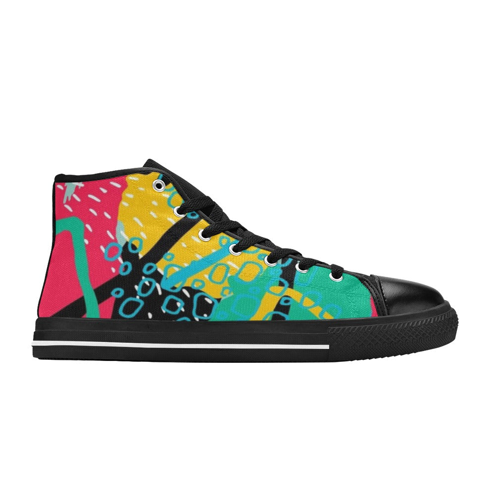 Bright And Colourful - Kids High Top Canvas Shoes