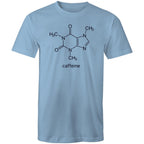 Caffeine Molecule - Mens T-Shirt Carolina Blue Mens T-shirt Coffee Printed In Australia Science