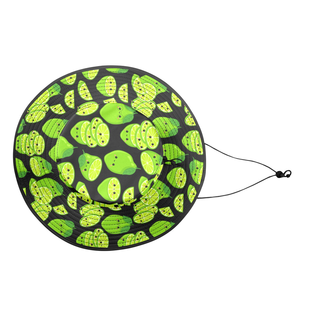Cute Limes Wide Brim Bucket Hat Wide Brim Bucket Hat Food Printed Offshore