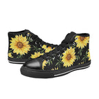 Painted Sunflowers - Kids High Top Canvas Shoes