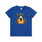Black Cat Alien UFO Abduction Kids AS Colour T-shirt