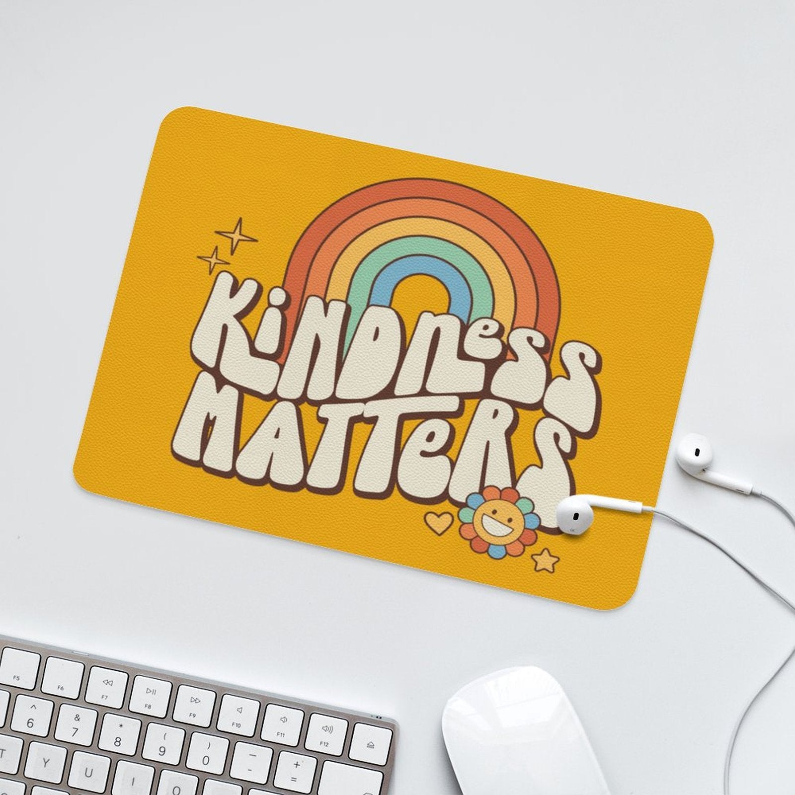 Kindness Matters Leather Mouse Pad Leather Mouse Pad Kindness Printed Offshore