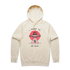 I Want To Be-Leaf, UFO - Mens Hoodie Ecru Mens Hoodie Printed In Australia Sci Fi